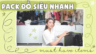 MẸO PACK ĐỒ ĐI DU LỊCH TRONG 1 TIẾNG + NHỮNG MÓN ĐỒ CẦN CÓ | PhuongHa