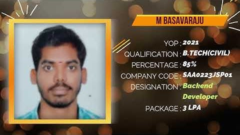 JSPIDERS BASAVANAGUDI | STUDENT TESTIMONIAL | PLACED AS BACKEND DEVELOPER