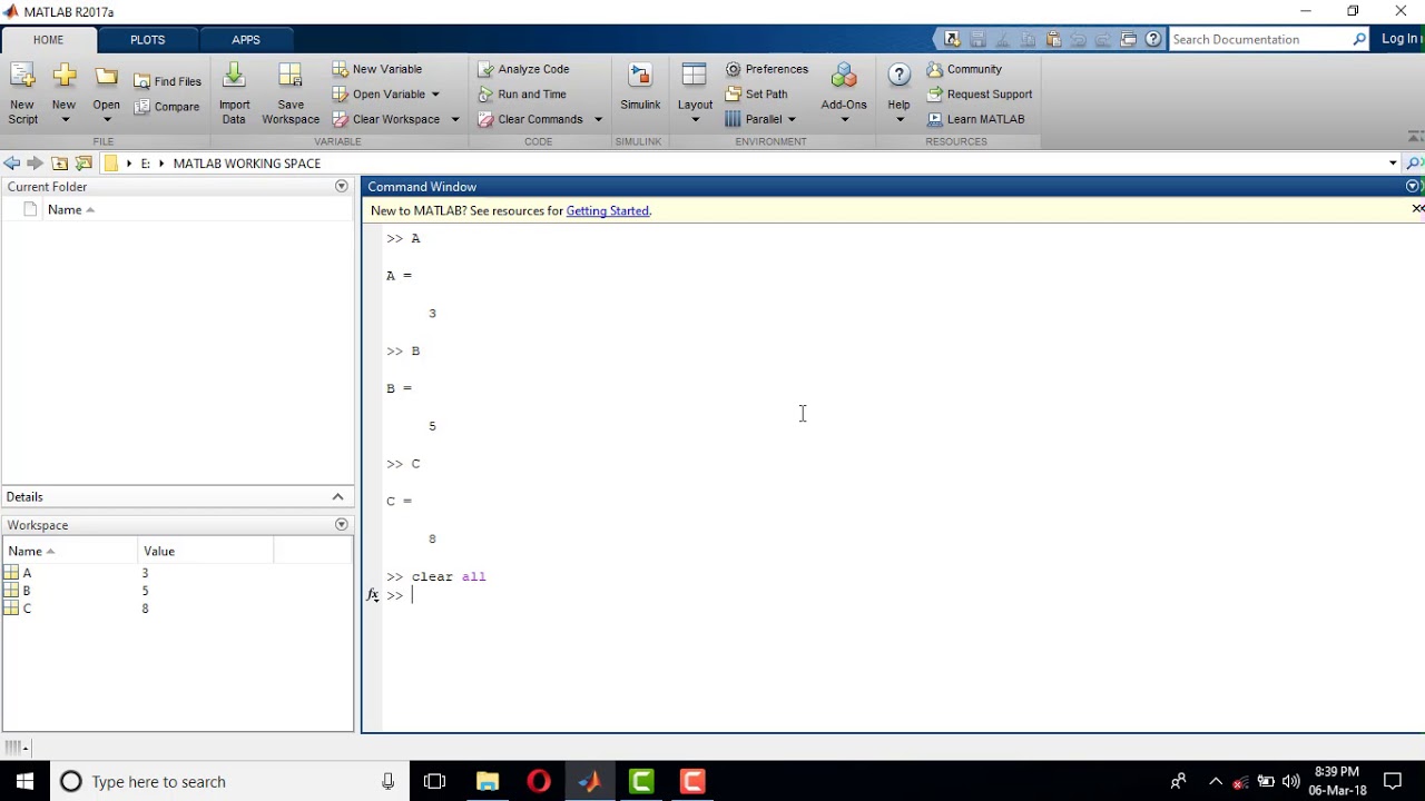 Tutorial 3, Clear All Command In Matlab