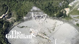 Drone footage shows giant Arecibo Observatory collapsing in Puerto Rico