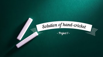 Hand cricket solution |  Project 1 solution | c++