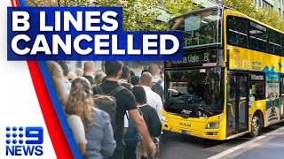 B Line services cancelled, causing major queues in peak hour travel | 9 News Australia