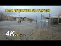 Bad weather in Chania of Crete , February 2021 | Walking tour  | Season Driver