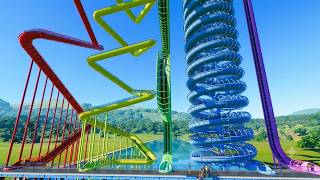 Testing 5 Upward Launch Water Slides in Planet Coaster 2 180 MPH Straight to ZigZag screenshot 4