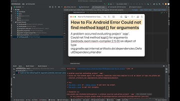 How to Fix Android Error Could not find method kapt() for arguments