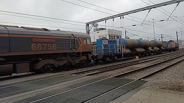GBRf 66756/66305 on RHTT duties pass cremorne lane crossing on  7/11/25
