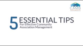 CAMS - Set Your HOA Board Up for the Year with 5 Essential Tips