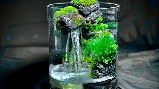 【moss terrarium】Make a small waterfall in a moss terrarium