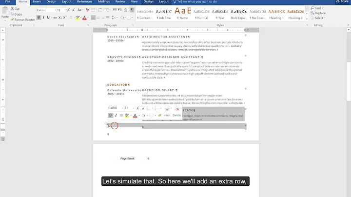 Removing Blank Pages from Microsoft Word Resumes