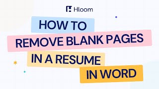 Removing Blank Pages From Microsoft Word Resumes Youtube