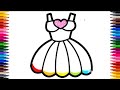 Cute baby girl dress 👗 frock drawing for kids|| How to draw a Cute frock step by step for toddlers||