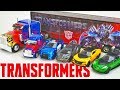 Transformers The Last Knight Optimus Prime Hauler and Diecast Flame Semi Truck Collection