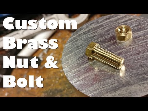 Making a Custom Brass Nut and Bolt on the Mini Lathe out of Hex