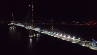 Queensferry Crossing Aerial Film - November 2016 Night Drone Flight