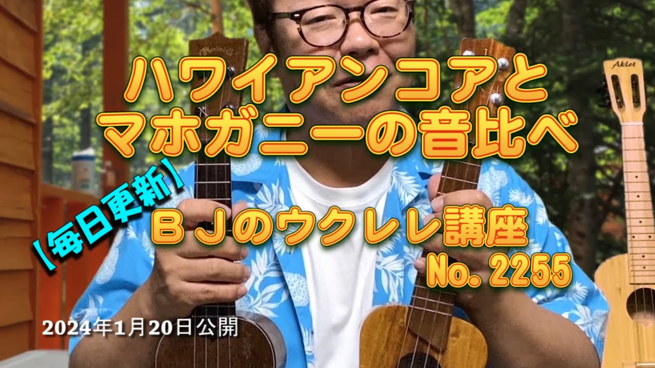 ハワイアンコアとマホガニーの音比べ ／ 【毎日更新】 BJのウクレレ 
