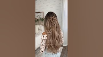 rose inspired half up braided bun 🌹