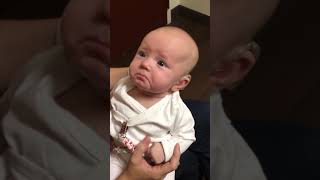 My baby hears me for the first time and is almost moved to tears! Full HD