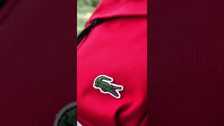 Unboxing - LACOSTE 🐊 vertical camera bag - tango red!
