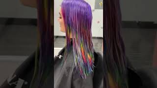 Rainbow transformation 🌈 @nyc.hairgoddess