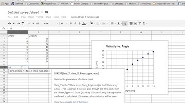 Linest Function in Google Spreadsheet