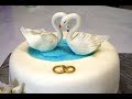 Украшение свадебного торта Лебеди