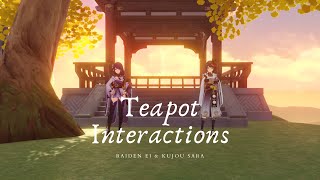 [Genshin Impact] All Friendship Teapot Interactions (Raiden Ei & Kujou Sara)