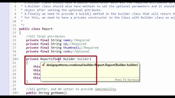 Creational Design Patterns in Java:Builder Design Pattern Demo