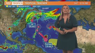 Saturday morning tropical update: Lee impacting New England and Canada, Tropical Depression 15 in At