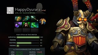 Dota 2 Replay 7.32E HappyDyurara's Clockwerk One Move vs HYDRA