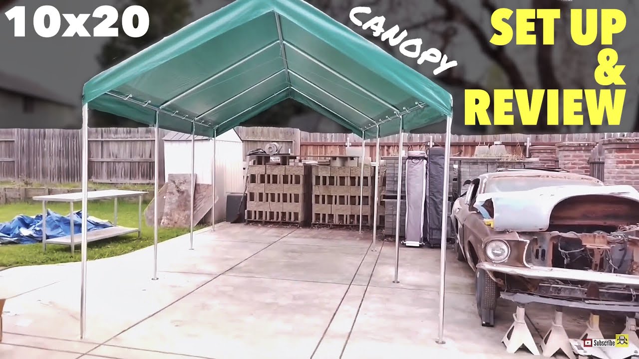 10x20 Canopy Car Cover Set Up Review Update No Complaints Love This Cover Youtube