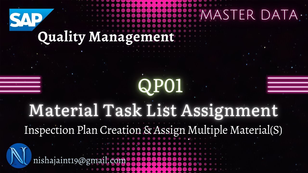 SAP QM | Material Task List Assignment in Inspection Plan | SAP S/4HANA Quality Management