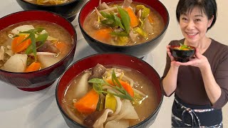 Soupe miso au porc Buta jiru - Ton jiru - cuisine japonaise - Kumiko Recette