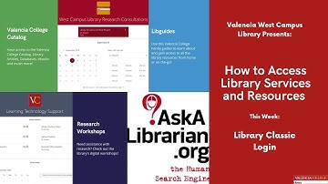 How to Access Library Services and Resources: Library Classic Login
