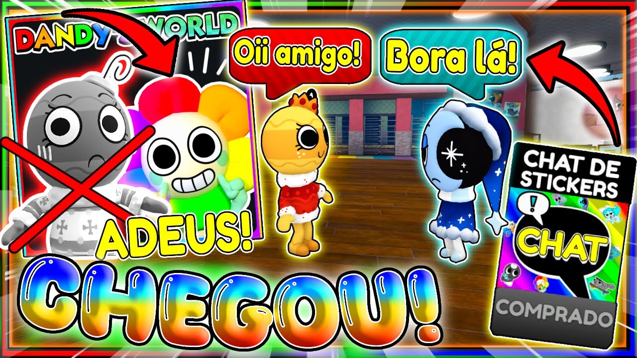 😱ATUALIZOUUU❗😲NOVO CHAT de STICKERS CHEGOU em DANDYS WORLD❗💬VEJA TUDO❗ 