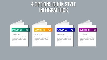 Create 4 Options Book Style Infographics Slide Design in PowerPoint