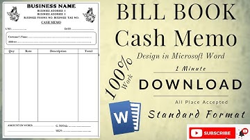How to Create an Invoice || Bill Book || Cash Memo || GST Bill || Design in Microsoft Word Format 💯🔥