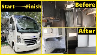 FULL REBUILD FIRE DAMAGE RV MOTORHOME START TO FINISH 16 MINS EPIC CHALLENGE