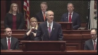 Illinois Governor Bruce Rauner addresses the state