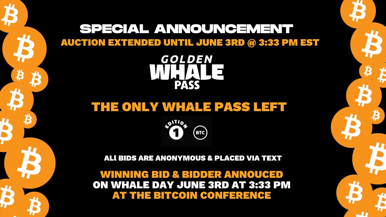 Bitcoin 2021 Offering “Golden Whale Pass” NFT Through NFTglee