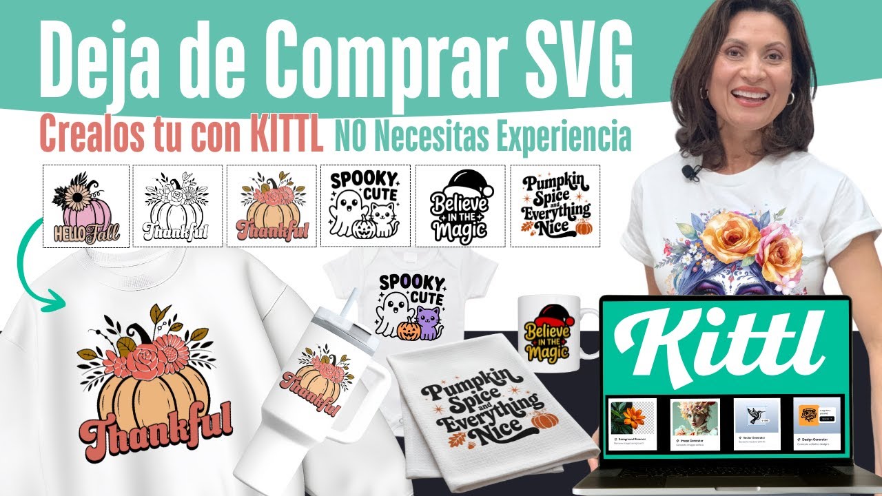 Como Crear SVG Rapido y Sin Experiencia con Kittl | Crea Diseños para Cricut, Cameo y Láser