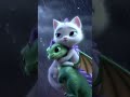 Kitten Finds a Baby Dragon — Their Adventure Begins 🐱🐉 #catanimation #shorts #cartoon #ai