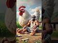 A poor farmer had a big hen and a pigeon 😭#ai #hen #farmer #pigeon