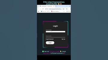 Beautiful & Animated Login Form Using HTML & CSS! 💻  #webdevelopment #coding #animation #shorts