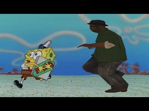 Big Smoke trying to get a pizza from Spongebob