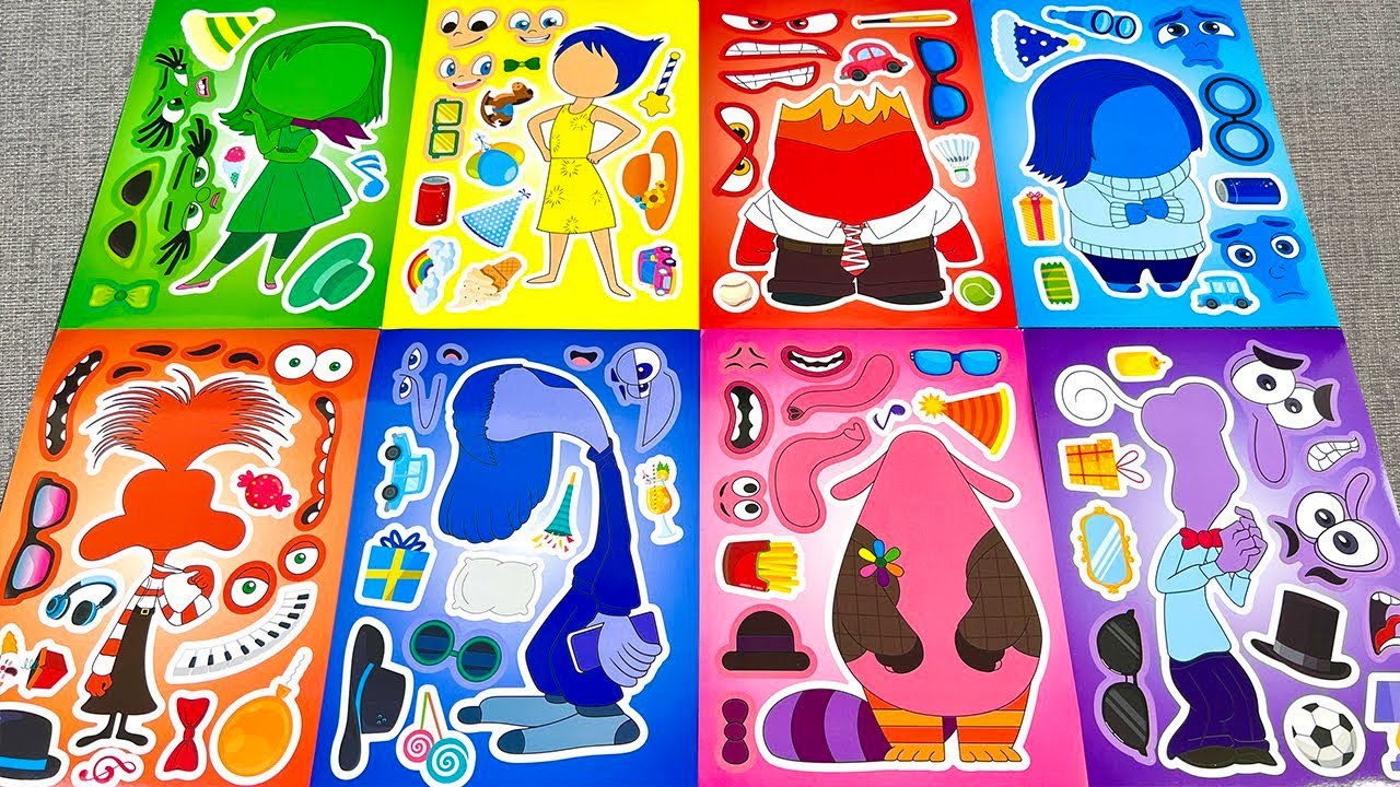 [🌈Paper DIY🌈] INSIDE OUT 2 Sticker Book Compilation 🧠 Anxiety & New ...