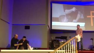 Riley getting baptized at Faith Point Killeen