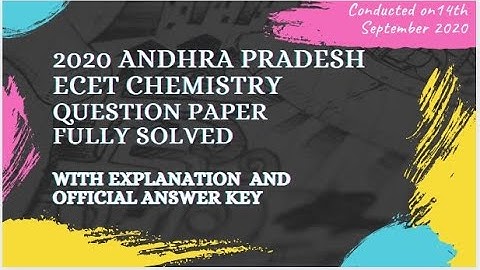 AP ECET 2020 CHEMISTRY SOLVED-DIPLOMA