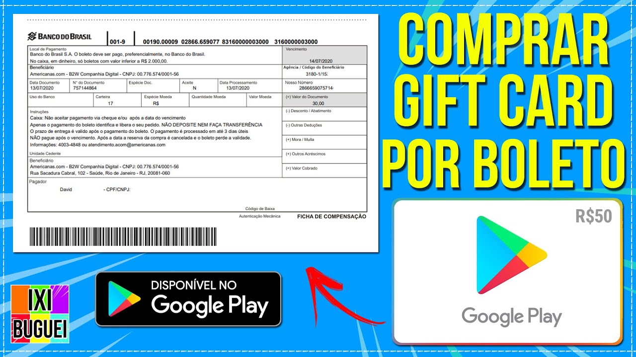 Como Comprar Gift Card Por Boleto Bancário | Comprar Cartão Google Play Digital 2020 ( Play Store )