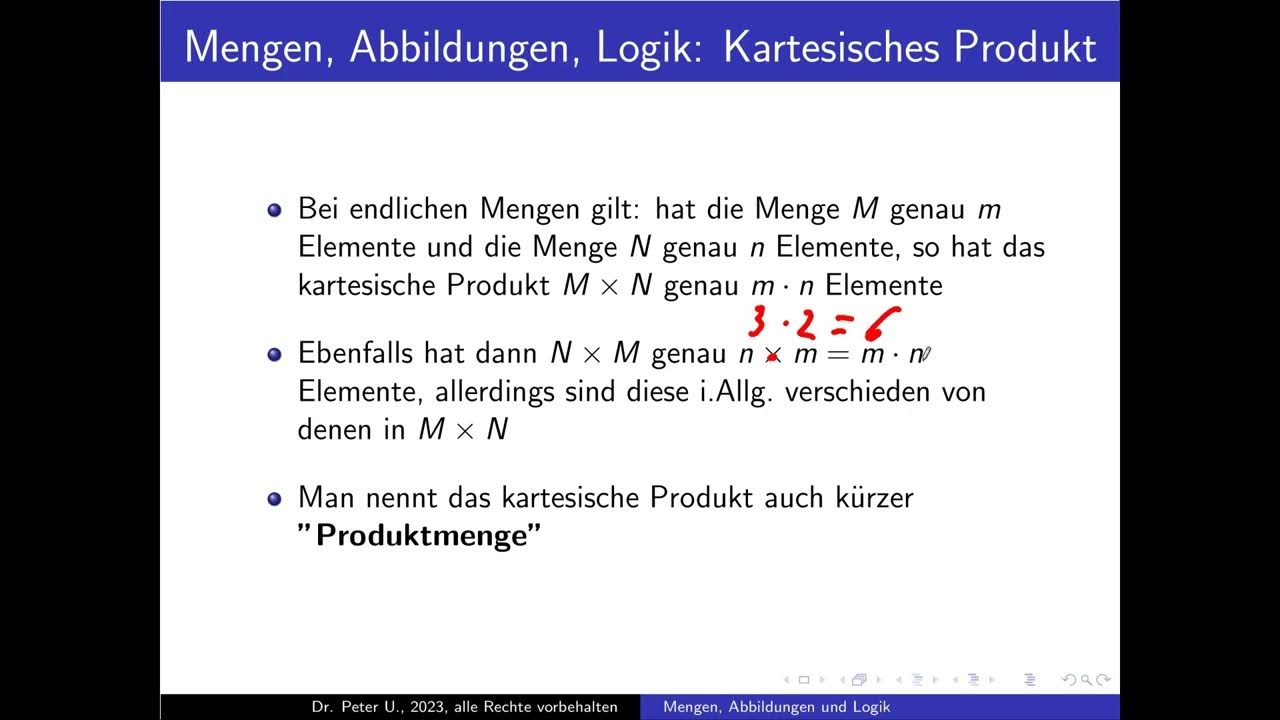 Mengen, Abbildungen und Logik Folge 15 Das kartesische Produkt von