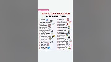 🤩 From Zero to Hero: 40 Web Dev Projects You Can Build Today ☑️ #webdevelopment #project #fullstack
